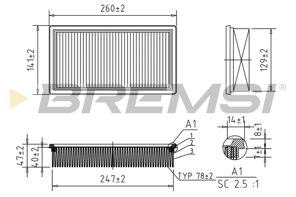 Filtre à air BREMSI FA1622