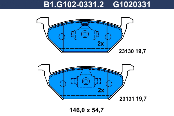 Kit de plaquettes de frein, frein à disque GALFER B1.G102-0331.2