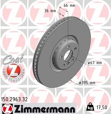 Disque de frein ZIMMERMANN 150.2963.32