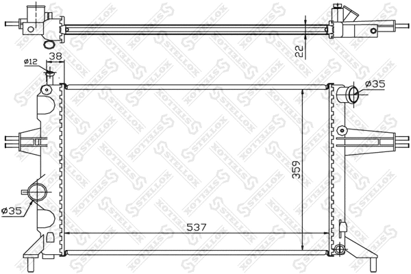 Radiateur, refroidissement du moteur STELLOX 10-25163-SX
