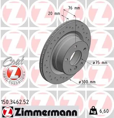Disque de frein ZIMMERMANN 150.3462.52