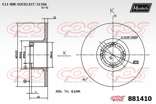 Disque de frein MAXTECH 881410