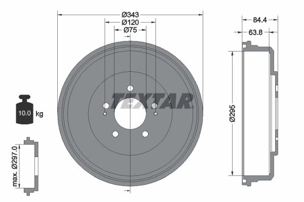 Tambour de frein TEXTAR 94035800