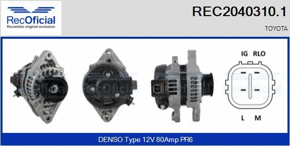 Alternateur RECOFICIAL REC2040310.1