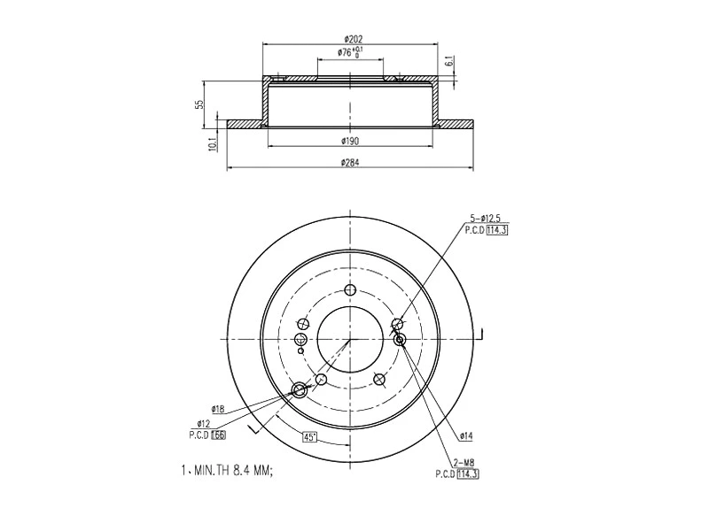 Disque de frein A.Z. Meisterteile AZMT-44-024-1245