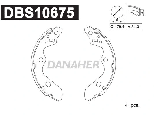 Jeu de mâchoires de frein DANAHER DBS10675