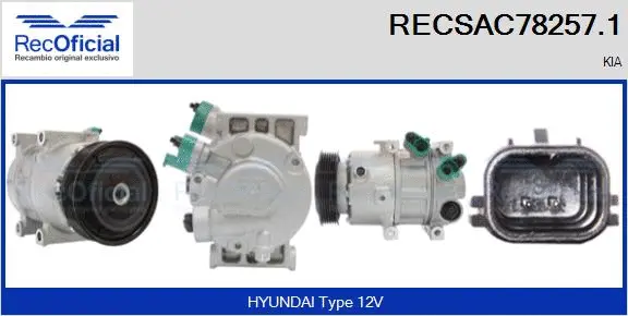 Compresseur, climatisation RECOFICIAL RECSAC78257.1