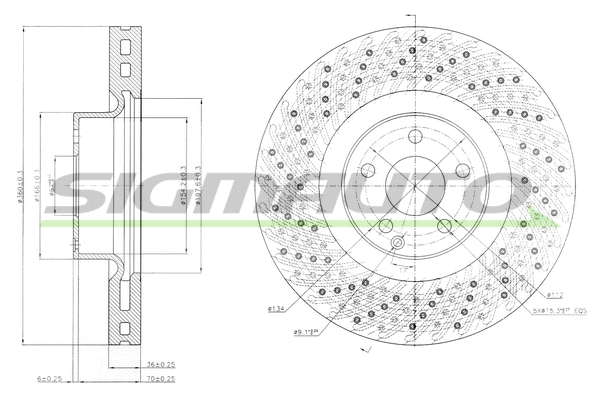 Disque de frein SIGMAUTO DBB662V