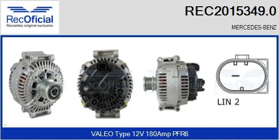 Alternateur RECOFICIAL REC2015349.0