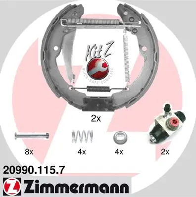 Jeu de mâchoires de frein ZIMMERMANN 20990.115.7