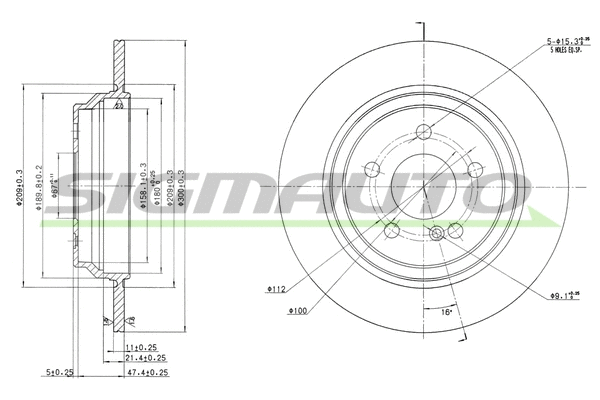 Disque de frein SIGMAUTO DBB675S