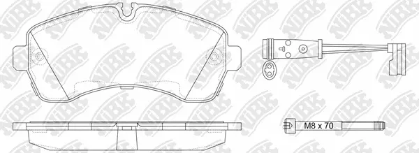 Kit de plaquettes de frein, frein à disque NiBK PN0036W