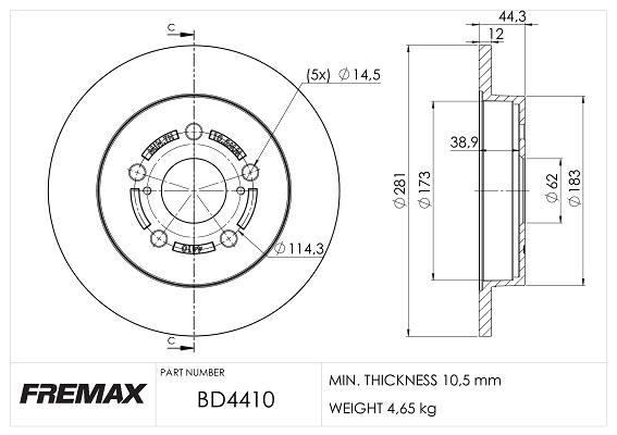 Disque de frein FREMAX BD-4410