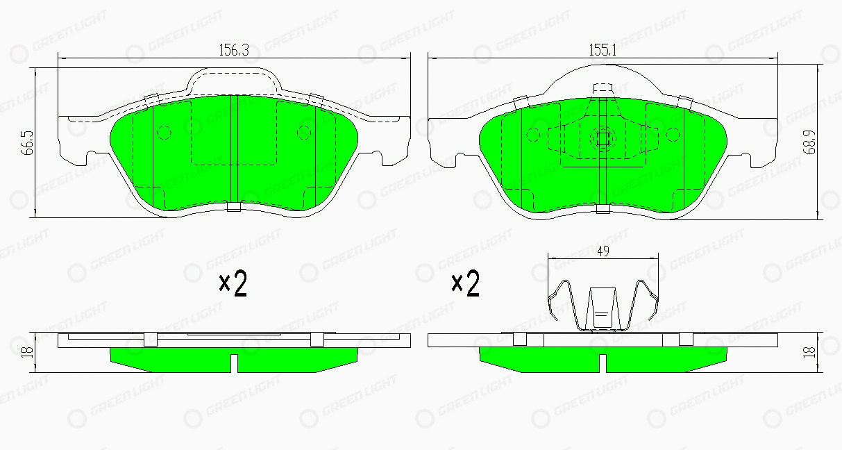 Kit de plaquettes de frein, frein à disque Automotive Adriado GLBP0029