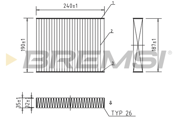 Filtre, air de l'habitacle BREMSI FC0092A