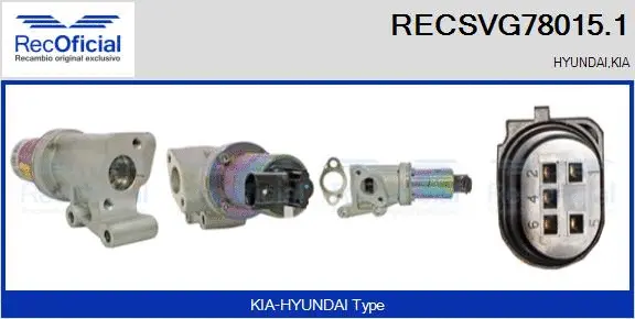 Vanne EGR RECOFICIAL RECSVG78015.1