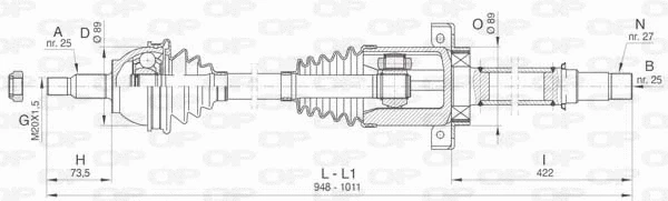 Arbre de transmission OPEN PARTS DRS6441.00