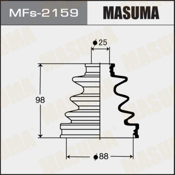 Jeu de joints-soufflets, arbre de commande MASUMA MFs-2159