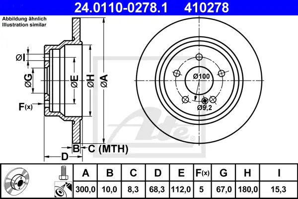Disque de frein ATE-APAC 24.0110-0278.1