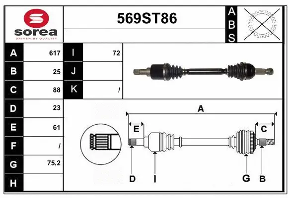 Arbre de transmission STARTCAR 569ST86