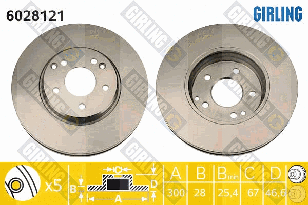 Disque de frein GIRLING 6028121