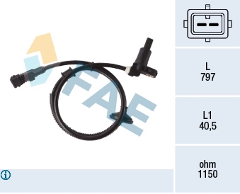 Capteur, vitesse de roue FAE 78402