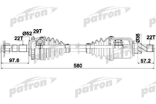 Arbre de transmission PATRON PDS0347