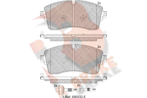 Kit de plaquettes de frein, frein à disque R BRAKE RB2335-200