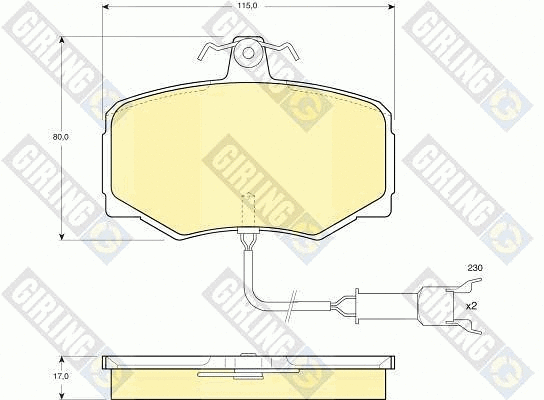 Kit de plaquettes de frein, frein à disque GIRLING 6104611