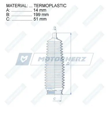 Joint-soufflet, direction MOTORHERZ RDZ0097MG