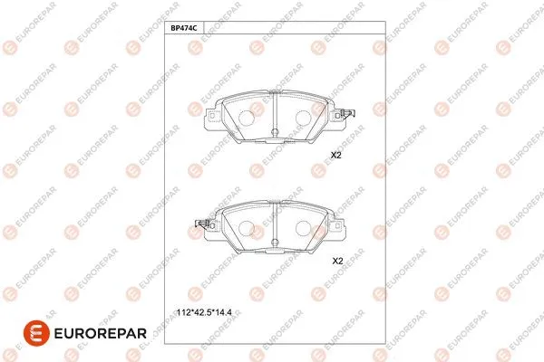 Kit de plaquettes de frein, frein à disque EUROREPAR 1681237280