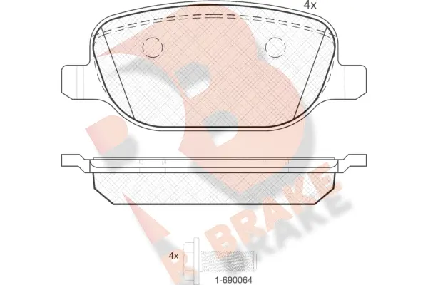 Kit de plaquettes de frein, frein à disque R BRAKE RB1780