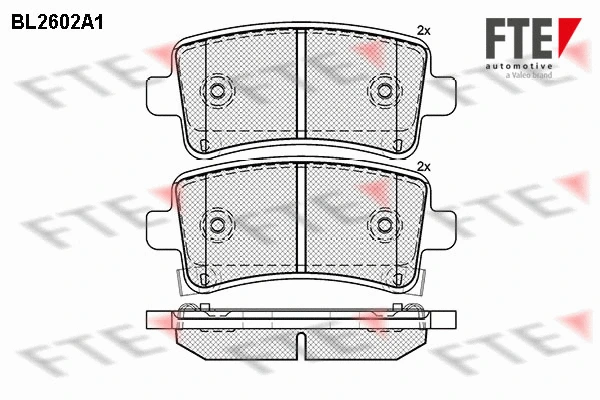 Kit de plaquettes de frein, frein à disque FTE 9010853
