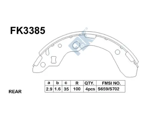Jeu de mâchoires de frein FBK FK3385