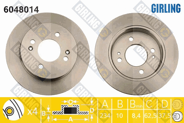 Disque de frein GIRLING 6048014