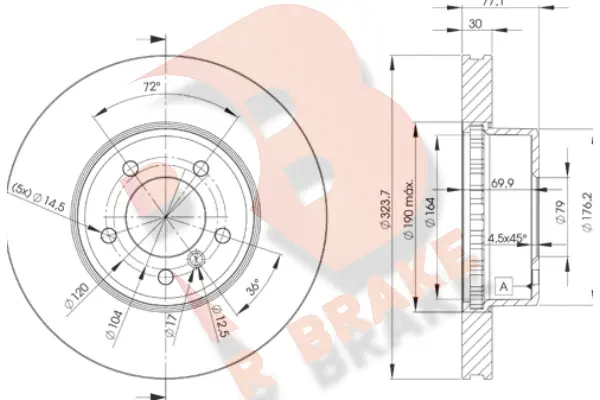 Disque de frein R BRAKE 78RBD23221