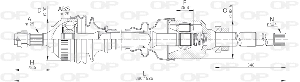 Arbre de transmission OPEN PARTS DRS6201.00
