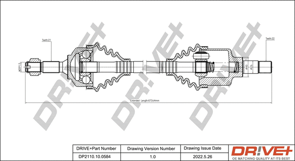 Arbre de transmission Dr!ve+ DP2110.10.0584