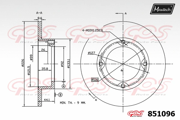 Disque de frein MAXTECH 851096