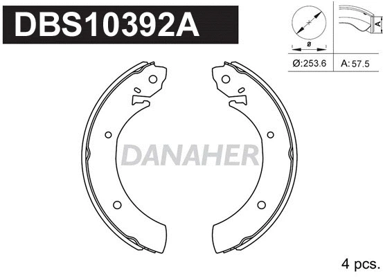 Jeu de mâchoires de frein DANAHER DBS10392A