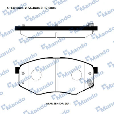 Kit de plaquettes de frein, frein à disque MANDO RMPH44