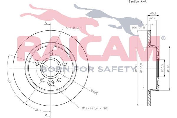 Disque de frein RAICAM RD01258