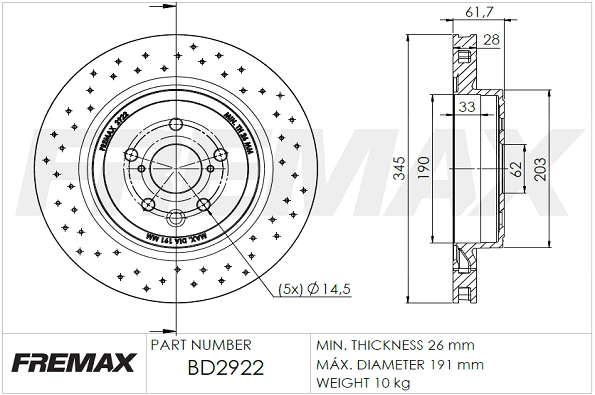 Disque de frein FREMAX BD-2922