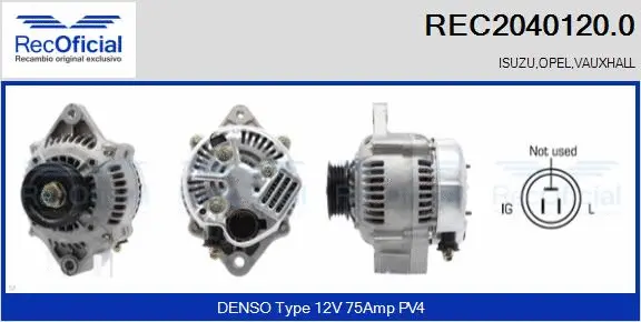 Alternateur RECOFICIAL REC2040120.0
