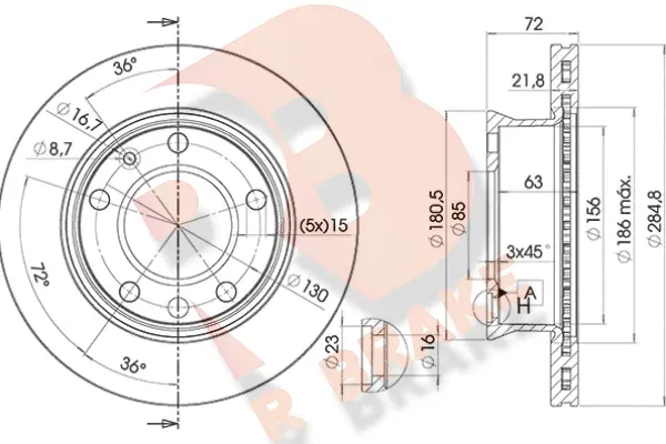 Disque de frein R BRAKE 78RBD10187
