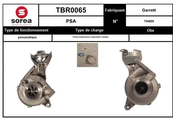 Turbocompresseur, suralimentation EAI TBR0065