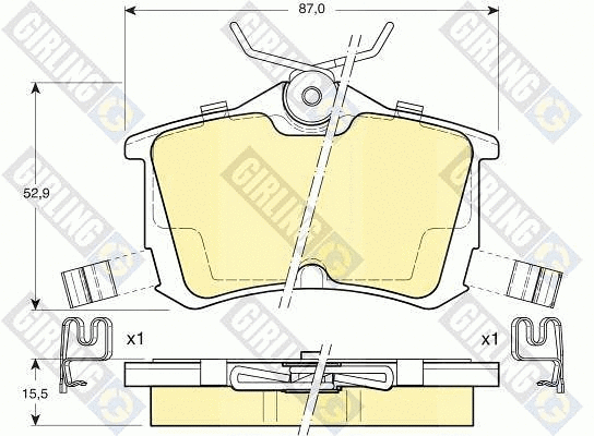 Kit de plaquettes de frein, frein à disque GIRLING 6131901