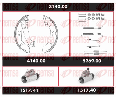 Kit de freins, freins à tambours REMSA 3140.00