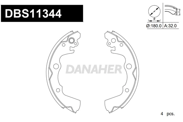 Jeu de mâchoires de frein DANAHER DBS11344