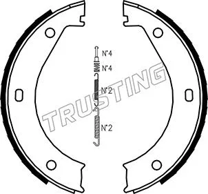 Jeu de mâchoires de frein, frein de stationnement TRUSTING 019.023K